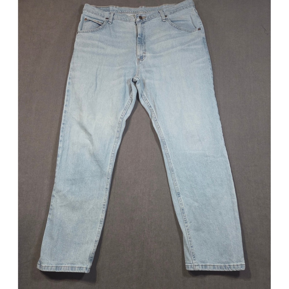 Wrangler Jeans Mens 38x30 Light Wash Premium Straight Leg Denim